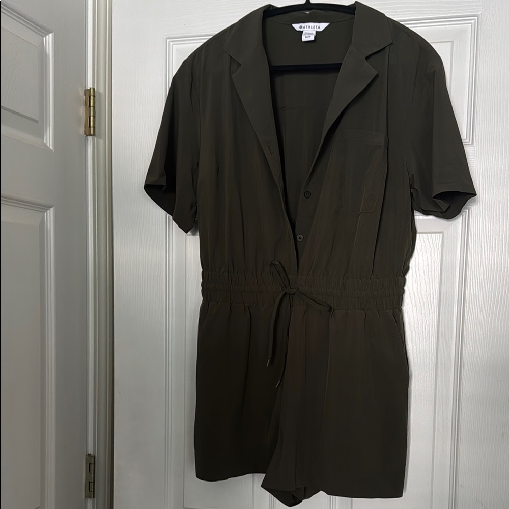 Olive Green Short Sleeve Romper